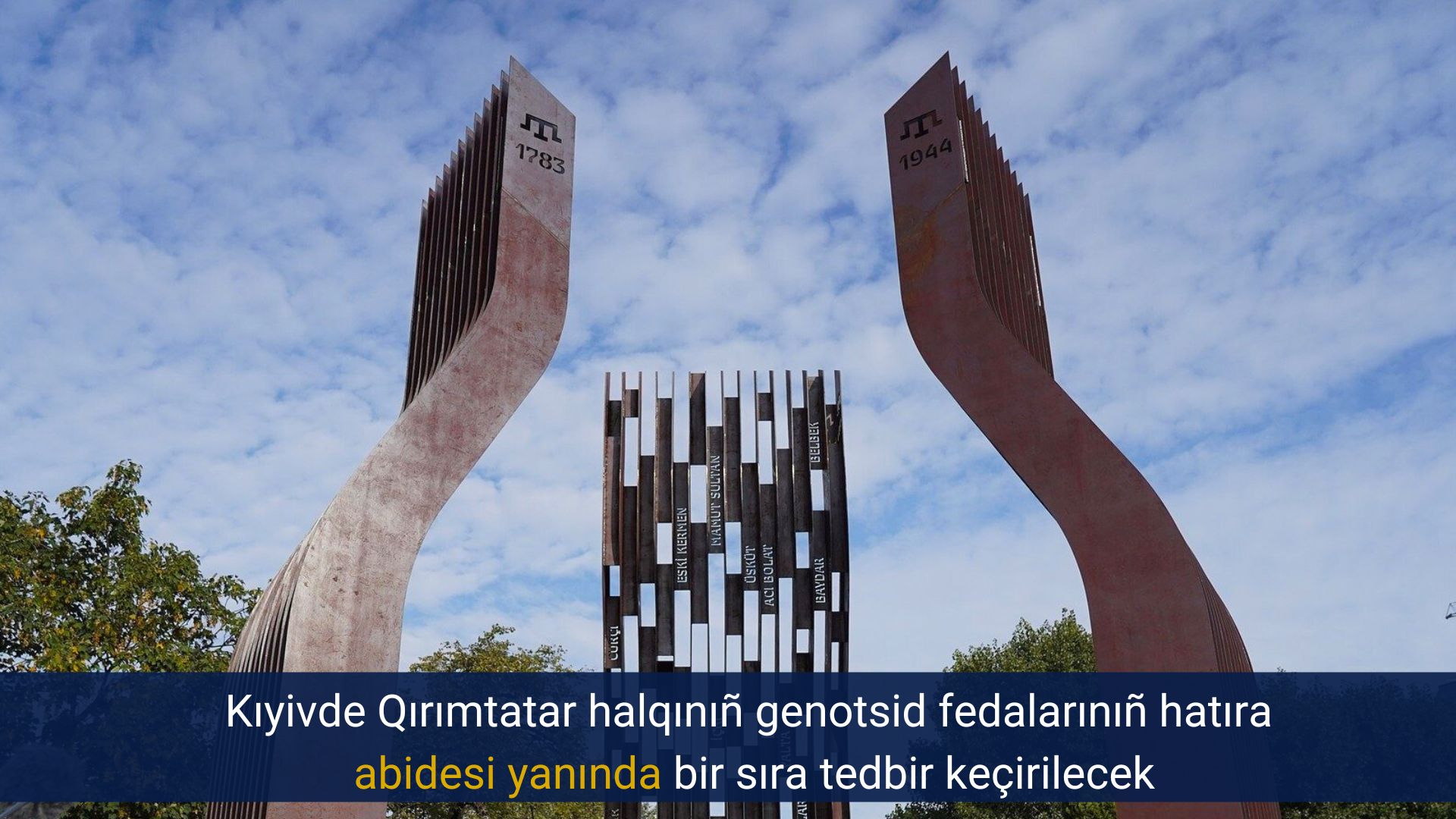 Kıyivde Qırımtatar halqınıñ genotsid fedalarınıñ hatıra abidesi yanında bir sıra tedbir keçirilecek
