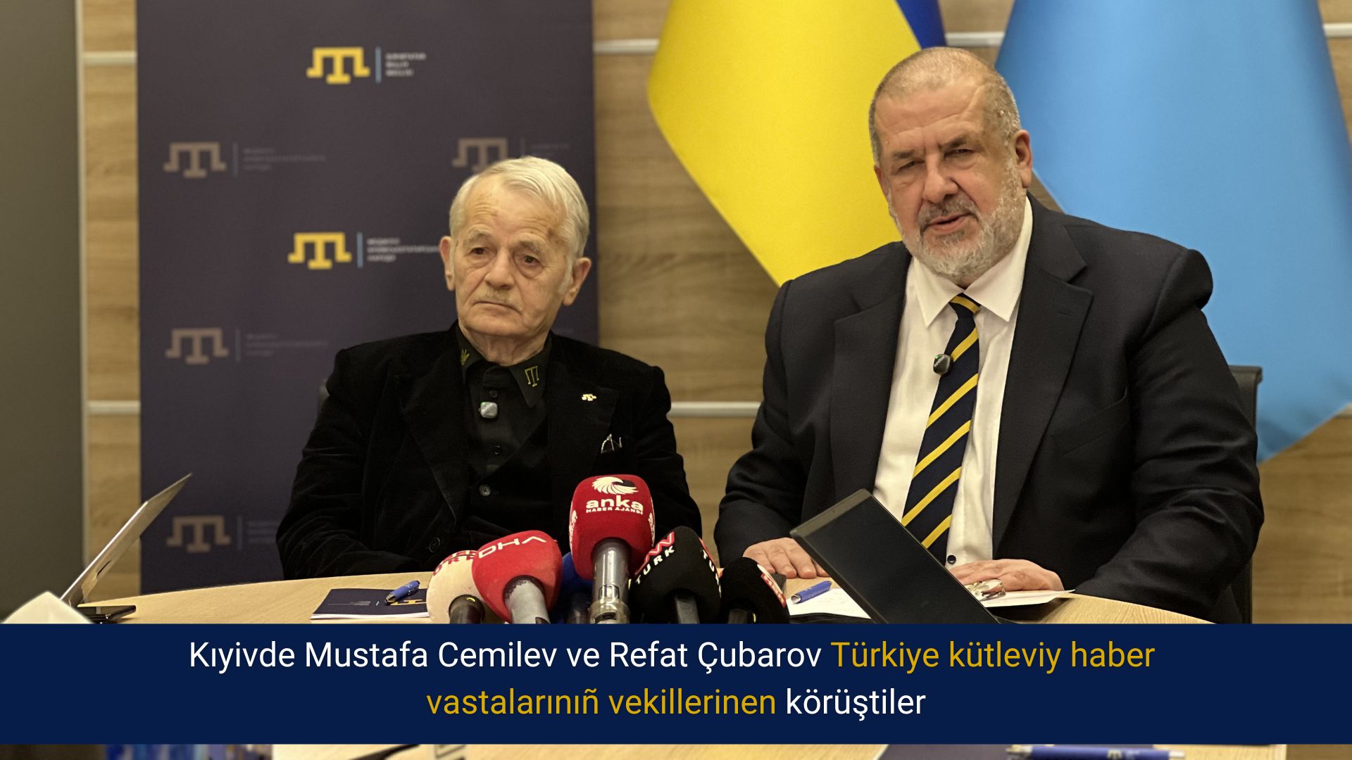 Kıyivde Mustafa Cemilev ve Refat Çubarov Türkiye kütleviy haber vastalarınıñ vekillerinen körüştiler