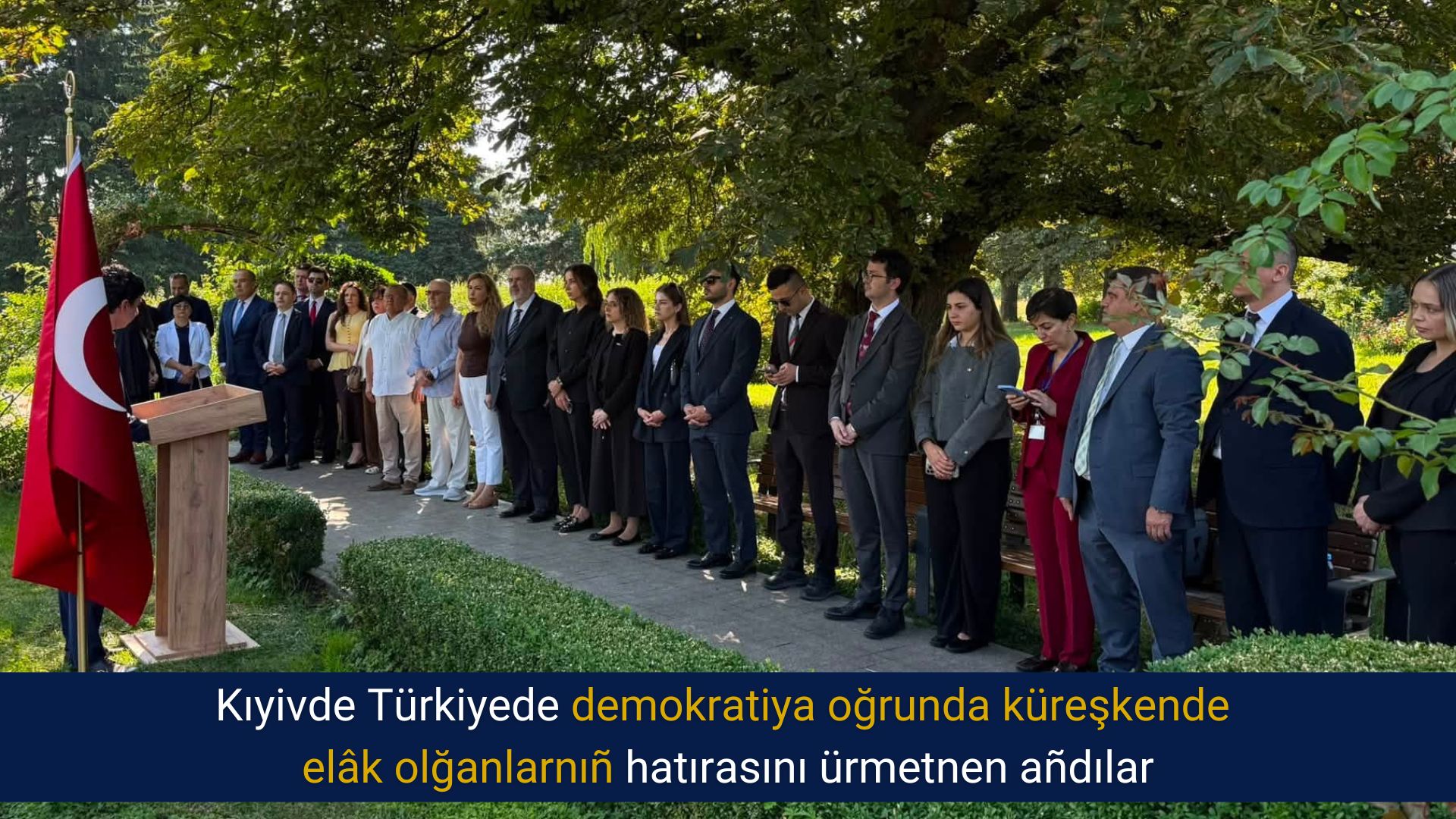 Kıyivde Türkiyede demokratiya oğrunda küreşkende elâk olğanlarnıñ hatırasını ürmetnen añdılar